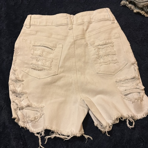 All white denim shorts - Picture 2 of 2